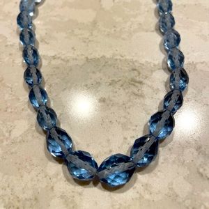Vintage blue glass necklace